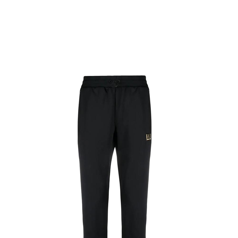 Emporio Armani EA7 Logo Drawstring Knit Joggers Men bottoms Obsidian-Black 6RPP68-PJRZZ-1200