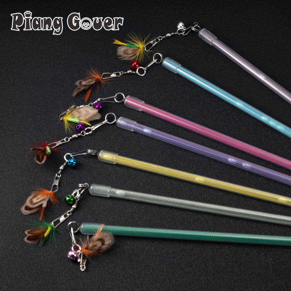 Short Funny Cat Stick Simulated Little Insects Feather Cat Toy Kitten Interactive Pet Toy