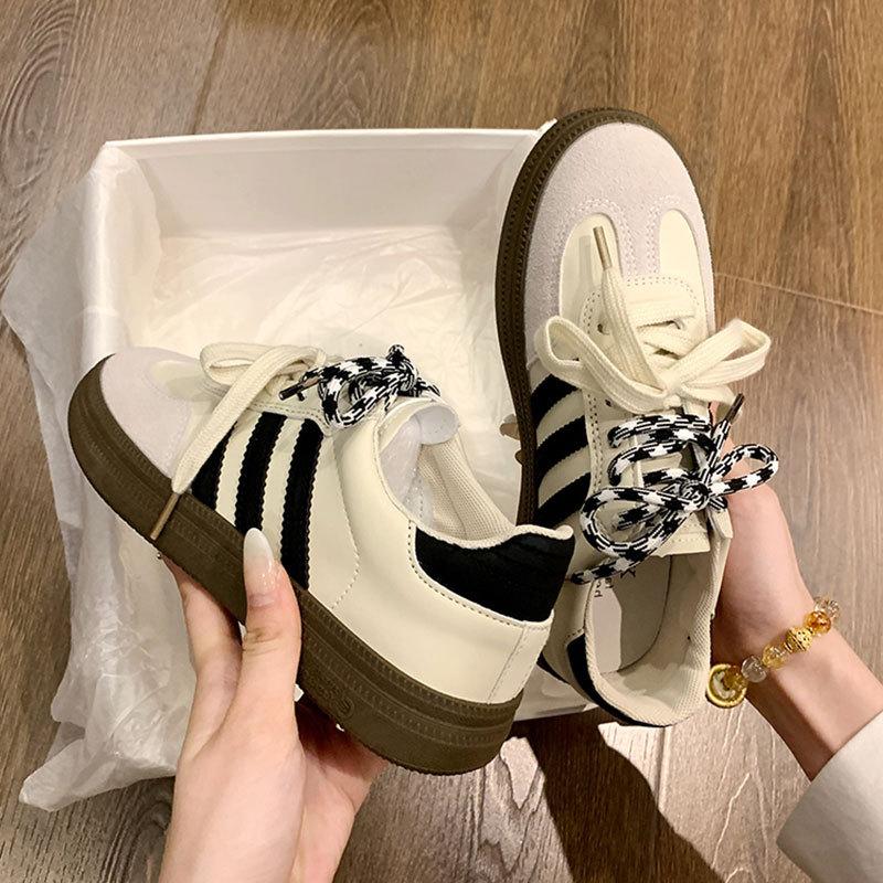 Versatile American Forrest Gump Sports and Leisure Board Shoes Women's 2025 Spring and Autumn New Retro Platform Black German Training Shoes