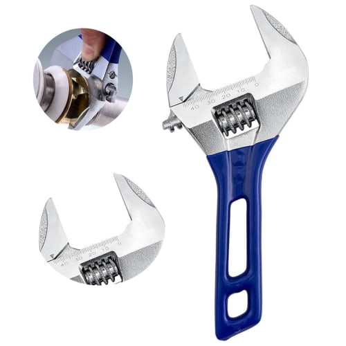 YWHWLX Adjustable Wide Adjustable Wrench, Vertical Type, for Pipes, Plumbing, and Faucet Work, 44mm Opening, Lightweight, and Multi-Function, for Repa