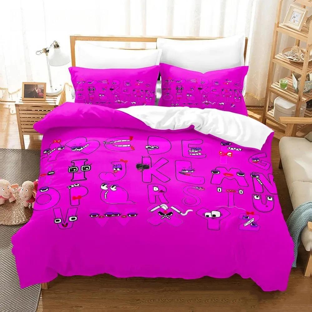 3D Print Cartoon Alphabet Lore A-Z Bedding Set Boys Girls Twin Queen King Size Duvet Cover Pillowcase Bed Boys Adult
