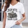 Witch Book Club Shirt for Women Bookish Halloween TShirt Spooky Book Lover Graphic Tee Top Spooky Season Reader Gift Tshirts