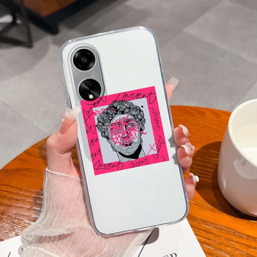 For Oppo A1 A11 A12 A15 A17K Luxury Transparent Lens Protection Cases Mysterious Whale Pattern Shockproof Protective Back Cover Shell For Oppo Housing
