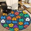 1pc Space Pixel Art Office Round Area Rug, Indoor Mat Suitable For Office, Under Office Chairs Bedroom Living Room Home Decor, Room Deco