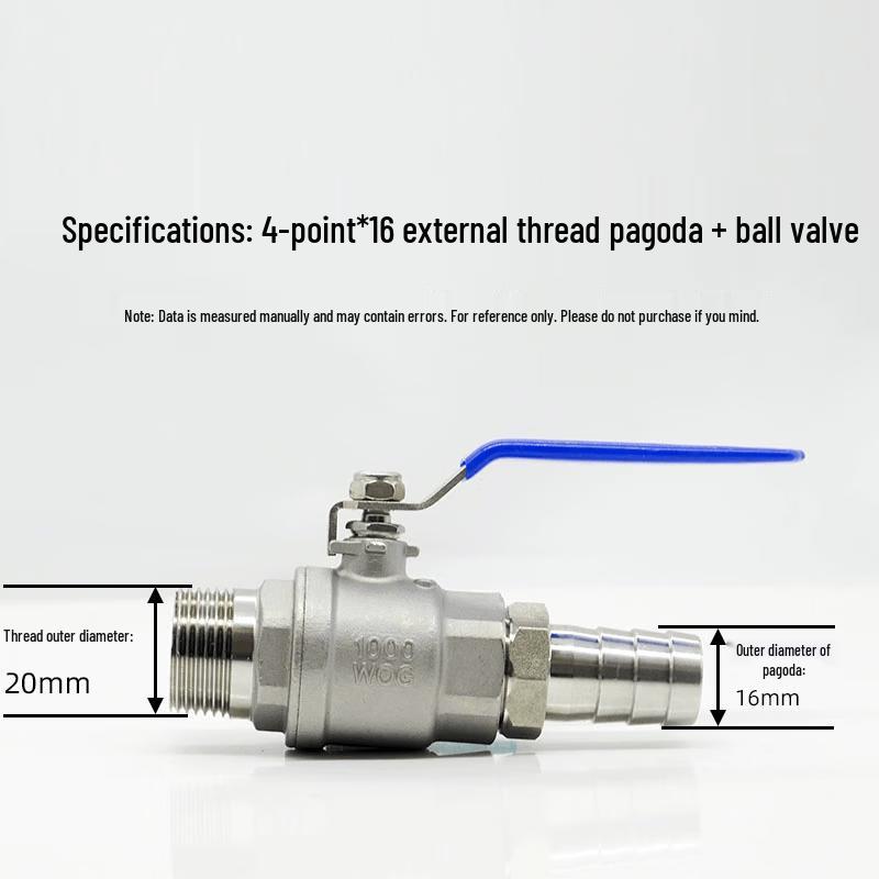 304 Stainless Steel IBC Tank Male Thread Pagoda Ball Valve
