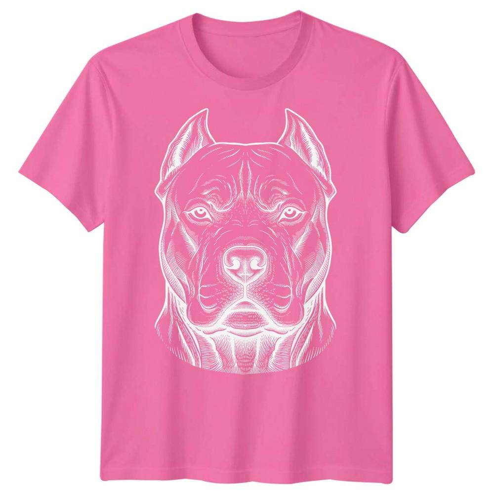 Pitbull Dog Animals Unisexs TShirt Engraving Style Graphic Tee
