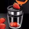 Neat Fruit Slices Maker Stainless Steel Strawberry Soft Fruit Slicer With Anti-slip Base 8 Blades Heavy Duty Cutter For Quick