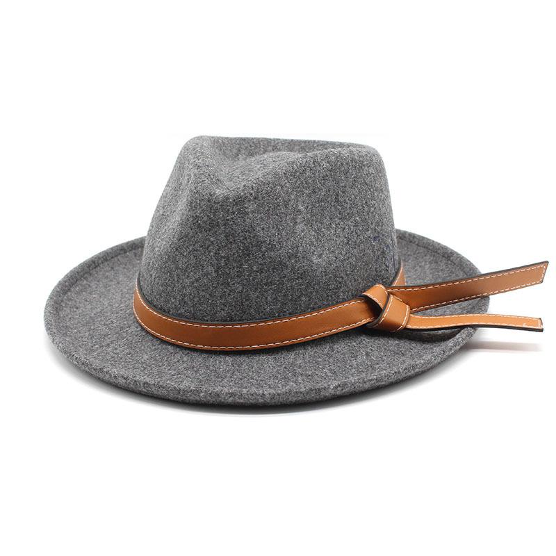 Felt Hat Top Hat Woolen British Trendy Hat Woolen Western Style Belt Jazz Hat