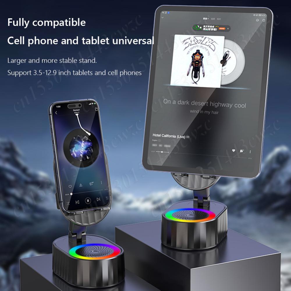 3 In 1 Mobile Phone Bracket Bluetooth Speaker Power Bank 360 Rotating Lazy Desktop Holder Stand Induction Phone Bracket