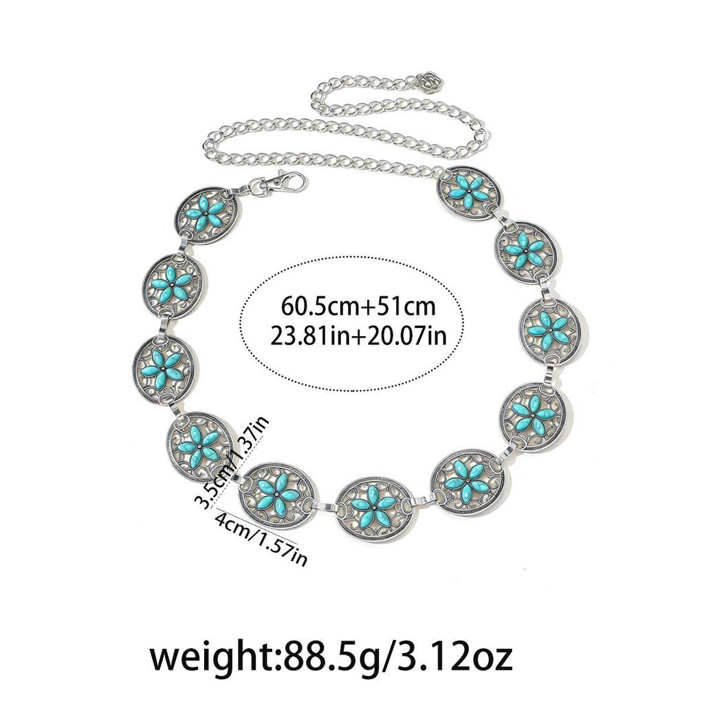 Bohemian Retro Metal Waist Chain for Women - Ethnic Style Body Jewelry