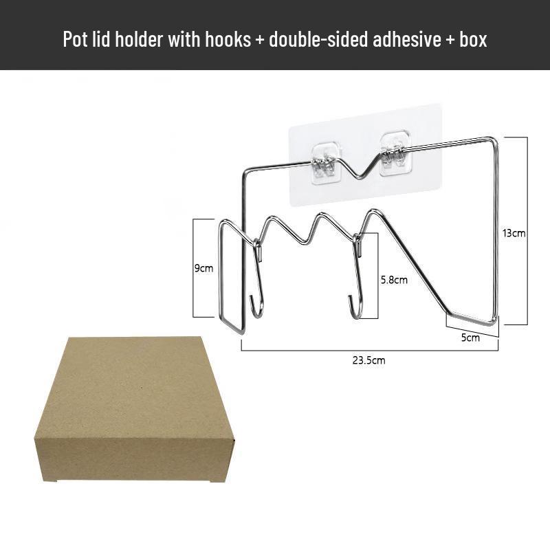 ZISIZ Wall-Mounted Pot Lid and Cutting Board Rack
