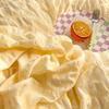 Kawaii Princess Seersucker Bedding Set For Girls Washed Cotton Korean Style Luxury Ruffle Lace Quilt Cover Queen Size Bed Skirt