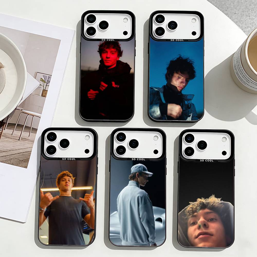Racing Thrill Star K-Kimi Antonelli Handyhülle Für iPhone17,16,15,14,13,12,Pro Max Schwarzfarben Versilbert Innenabdeckung
