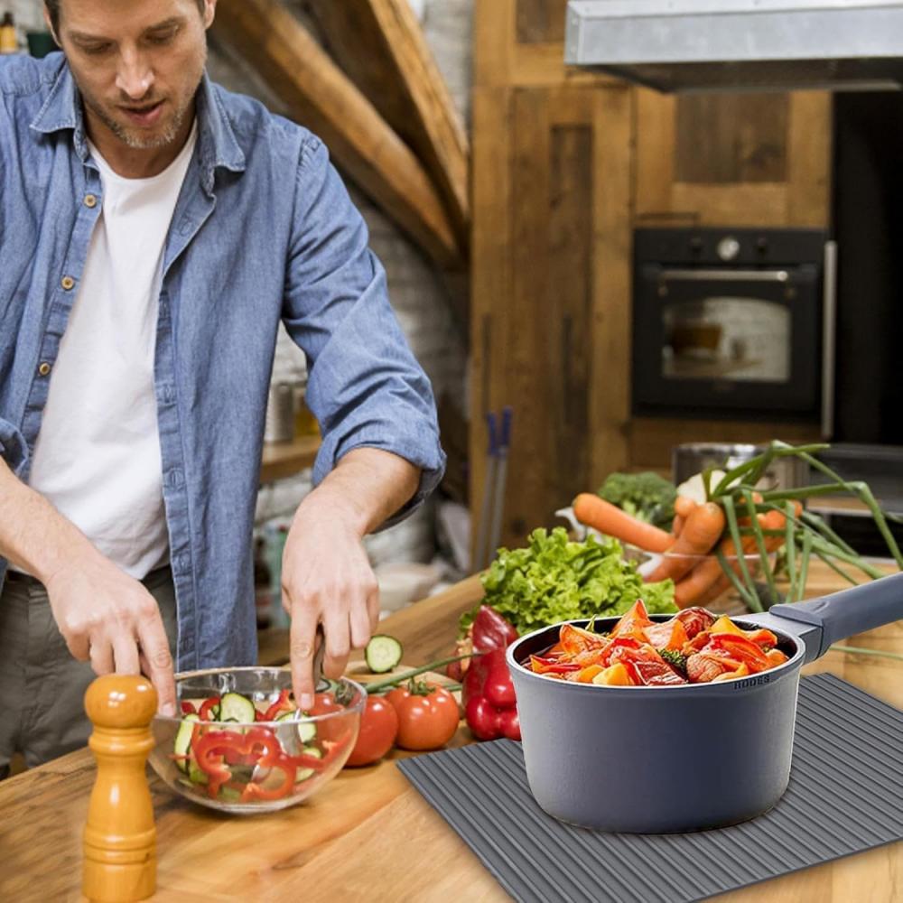 Multifunktionale faltbare Silikon-Abtropfmatte, rutschfeste Silikon-Abtropfmatte, geeignet für Küchenarbeitsplatten und Esstische