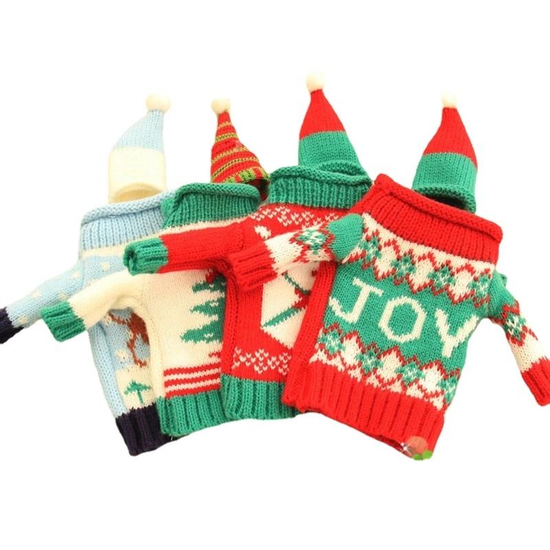 Tableware Holder Socks Xmas Decor Ornaments Christmas Wine Bottle Bags Decoration Home Furnishing Wine Set Decoration Supplies