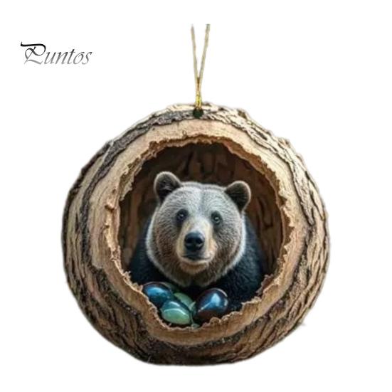 

Рождественское украшение в виде животного 2D, плоская акриловая подвеска в виде лесного животного, рождественская елка, подвесное украшение, рюкзак, подарок для любителей животных F