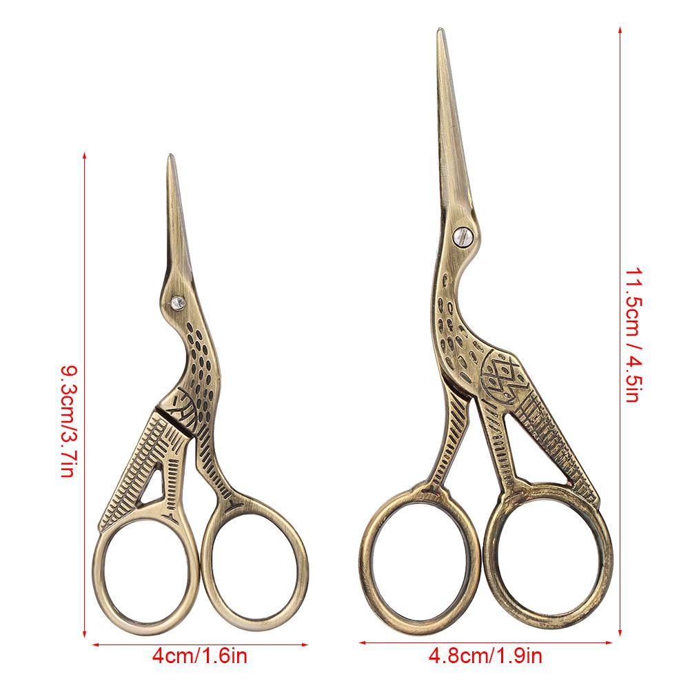 Stainless Steel Cutting Crane Sewing Scissors, Retro Bronze, with Two Sizes, and Practical