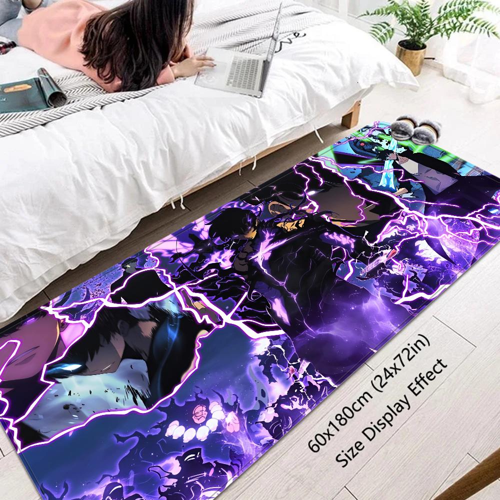 Anime Solo Levelin Door Mat Washable Non-Slip Living Room Sofa Chairs Area Mat Kitchen Doormat Area Rug 40cm x 60cm
