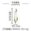 Geometric Shape Fringed Earrings Exaggerated Design Diamond Earrings Trendy Long Metal Wind Earrings Earrings