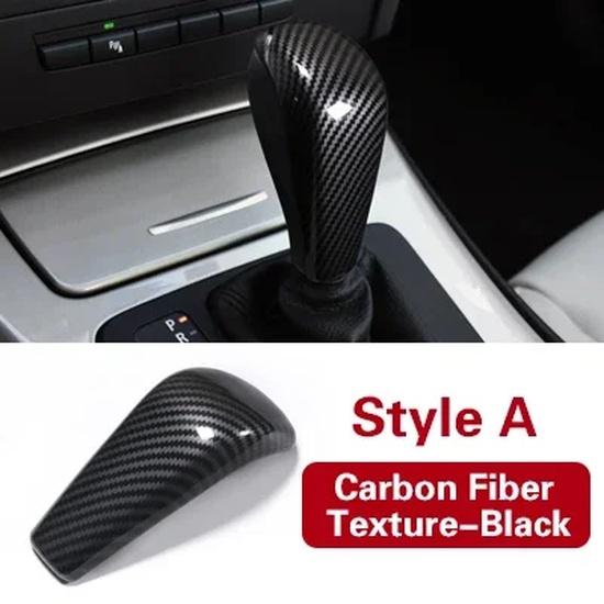 For BMW E90 E91 E60 E61 E92 E93 E63 E64 E81 E87 F01 E65 E83 Carbon Fiber ABS Gear Shift Knob Cover Trim Car Interior Accessories