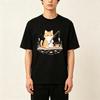 100 Cotton Crew Neck Tshirt Cute Cat Fishing Pattern Print Short Sleeve Casual Daily Tops For Unisex Unisex