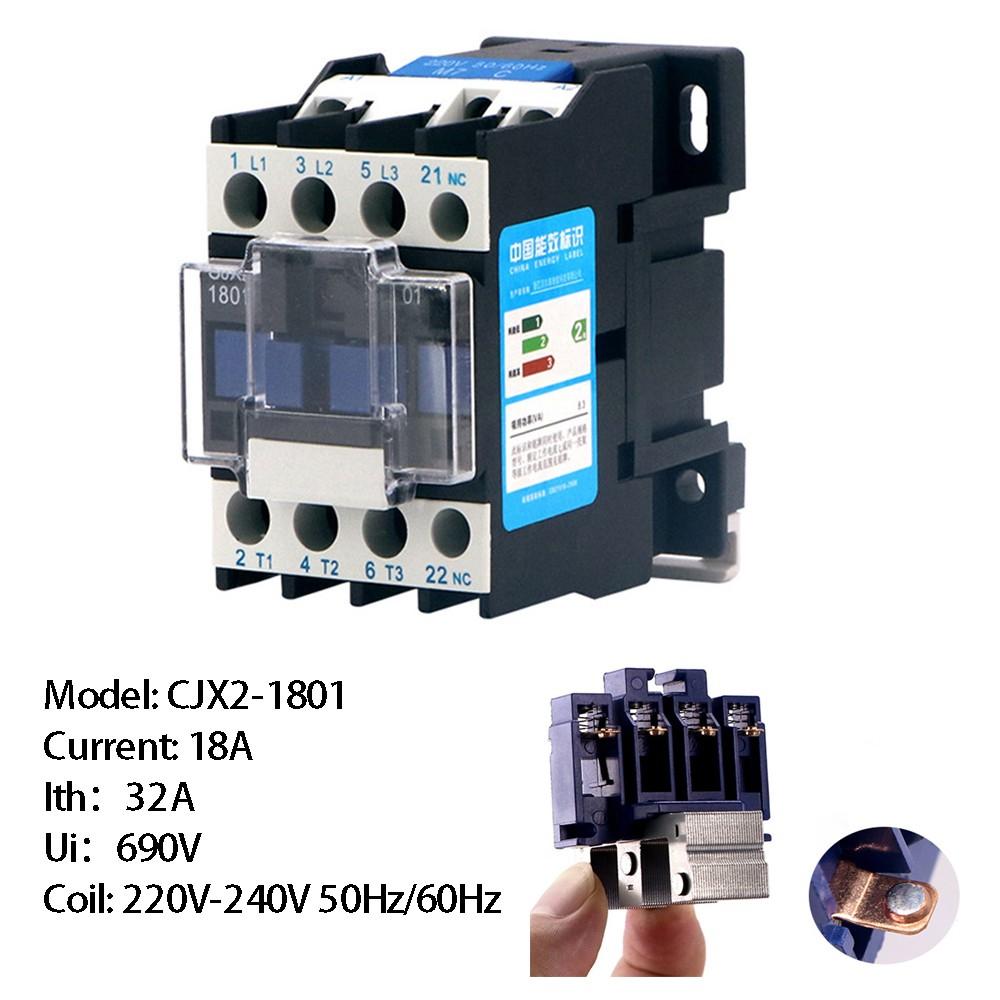 Stykač AC 240V AC Cívka 32A (Ith) 3fázové 1NC relé spouštěče motoru CJX2-1801