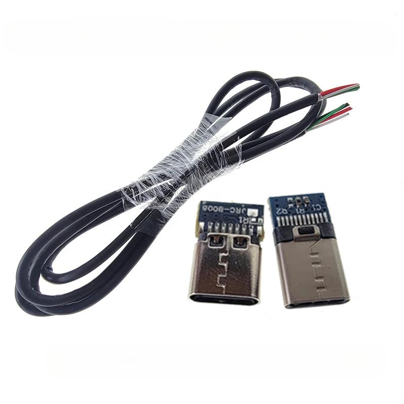 

24 Pins USB 3.1 Male / Female Socket Type-C Connector Receptacle Adapter to Solder Wire & Cable 24 Pins Support PCB Board USB 3.1