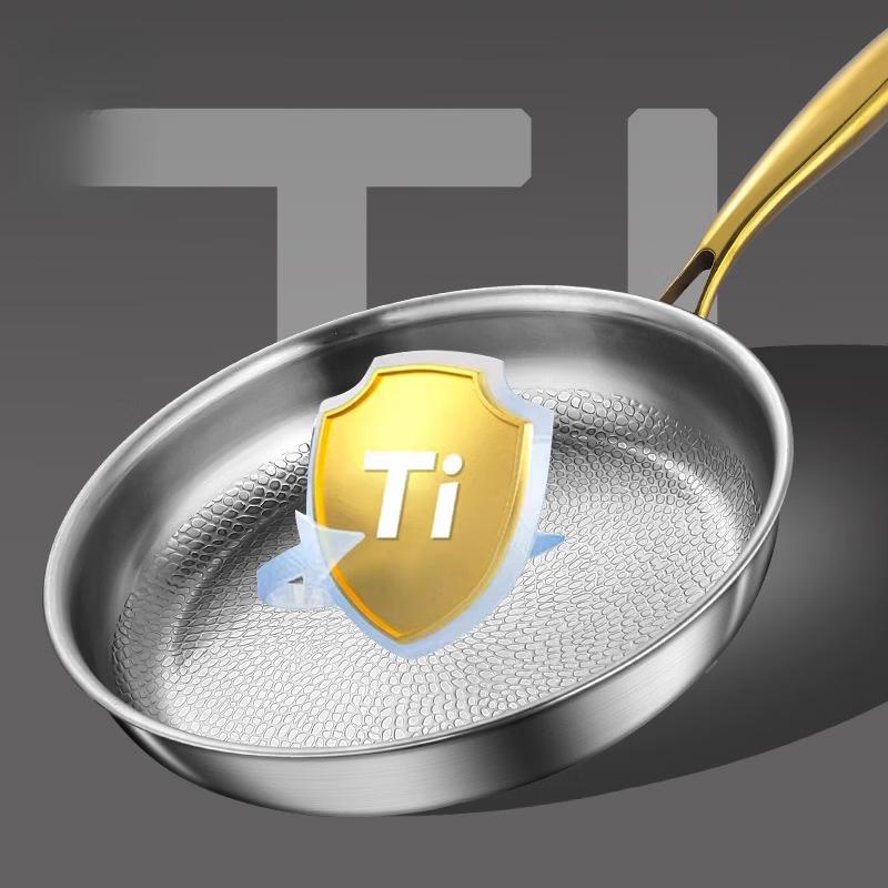 Handun Titanium Hammered Stainless Steel Stir-Fry Pan
