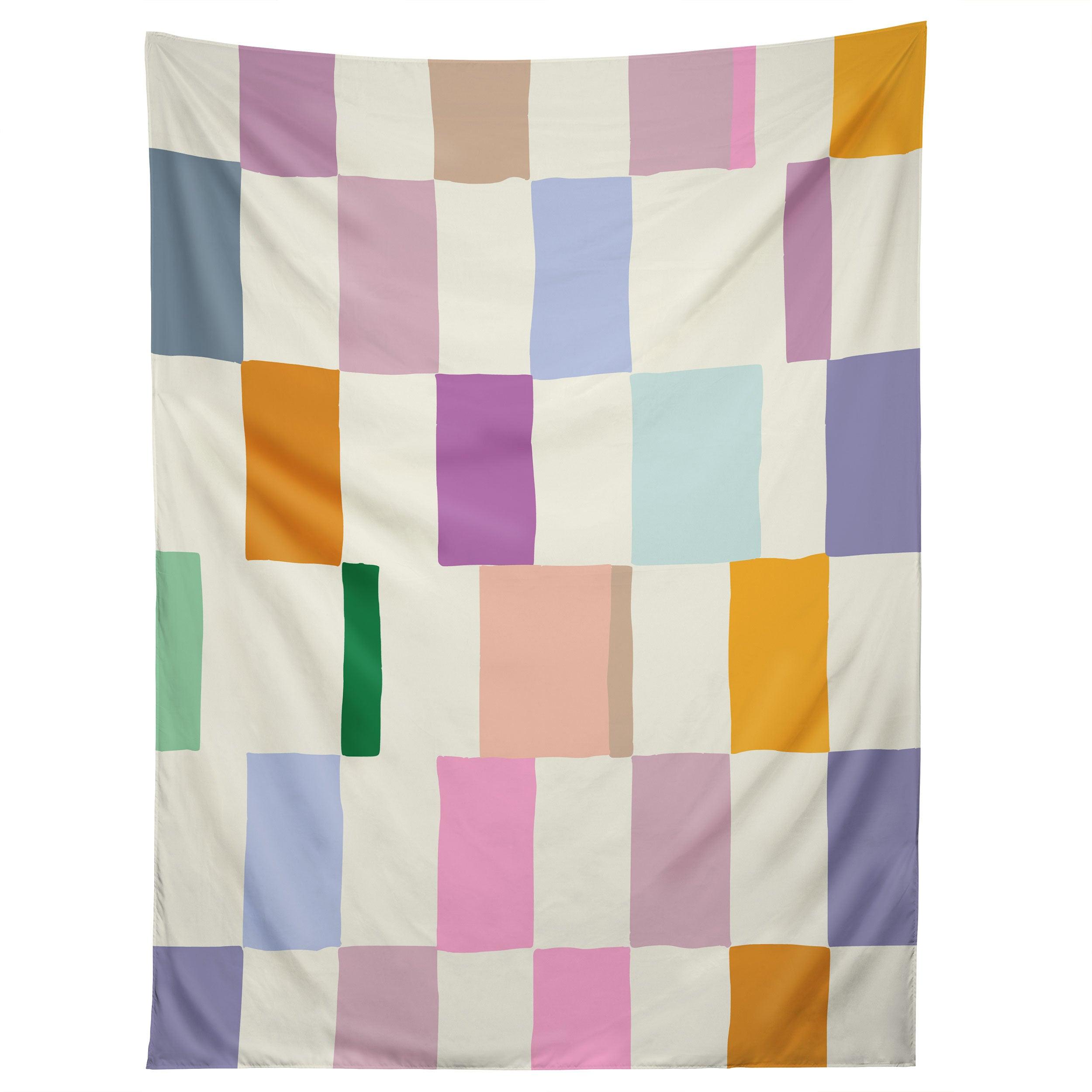 SUMMER CHECK HAND DRAWN tapestry 75x100