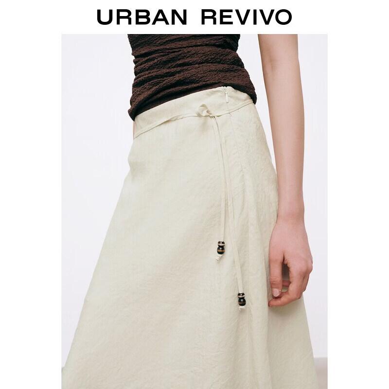 UR Women's Retro Beaded Tie-Up Fishtail Midi Skirt
