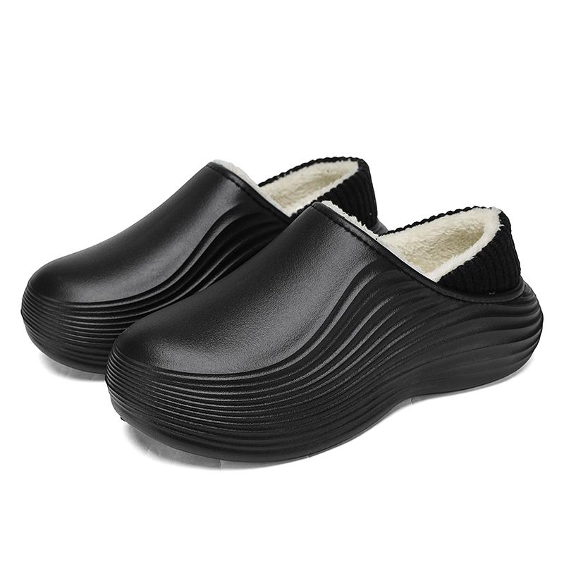 Men's Women's Cotton Slippers Warm Winter Casual Leather Shoes Waterproof and Non-slip Indoor Outdoor Walking Cotton Shoes 36-46
