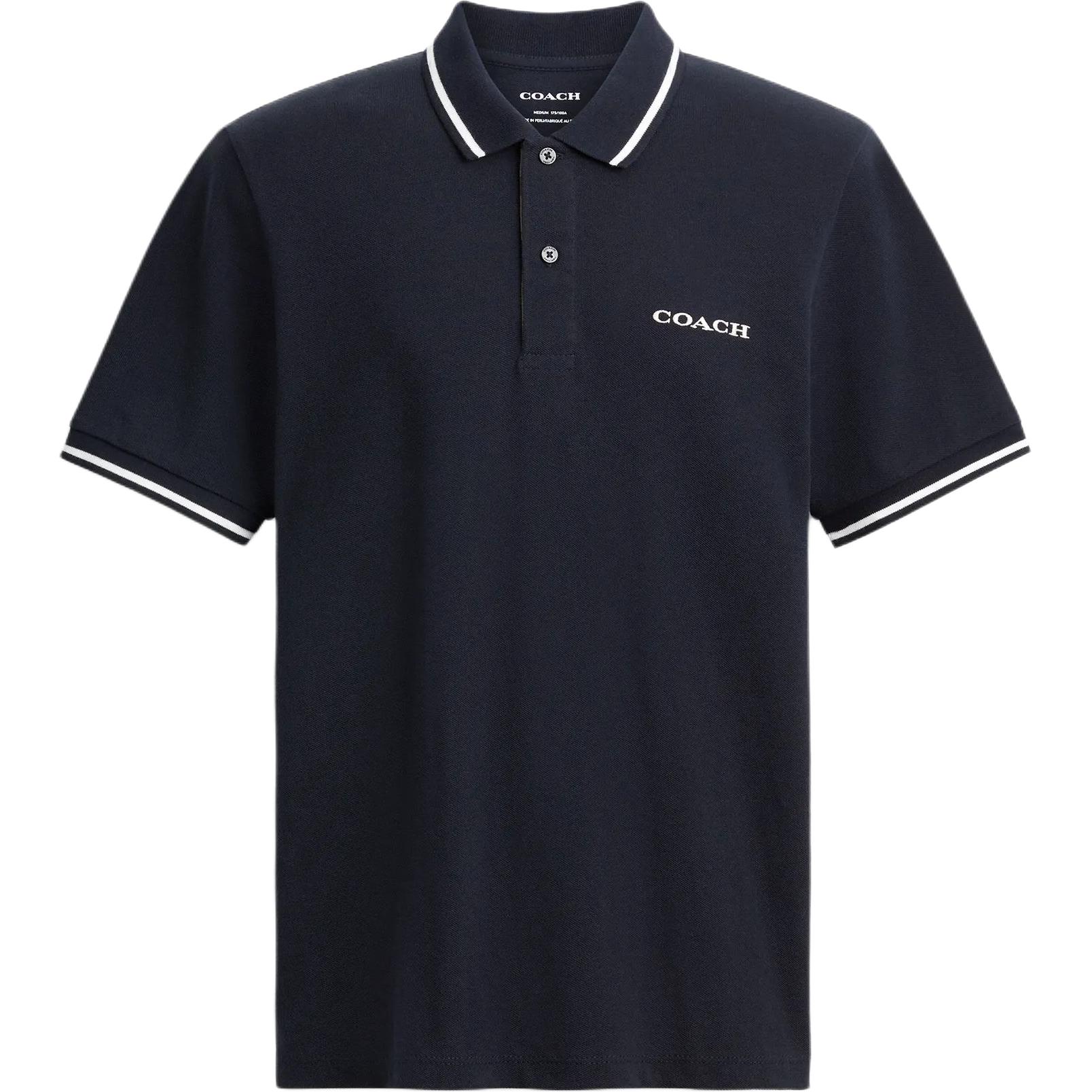 

Coach Ss25 Solid Cotton Classic Logo Polo Shirt Men tops Navy-Blue CO817-RF2 S