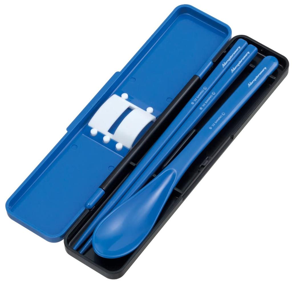 Skater Chopsticks and Spoon Combo Bento Adult Silent Silicone Made In Adrosa Tormarie Set, 18cm, Antibacterial, Box, Size, Cushion, Japan, CCS3SAAG-A