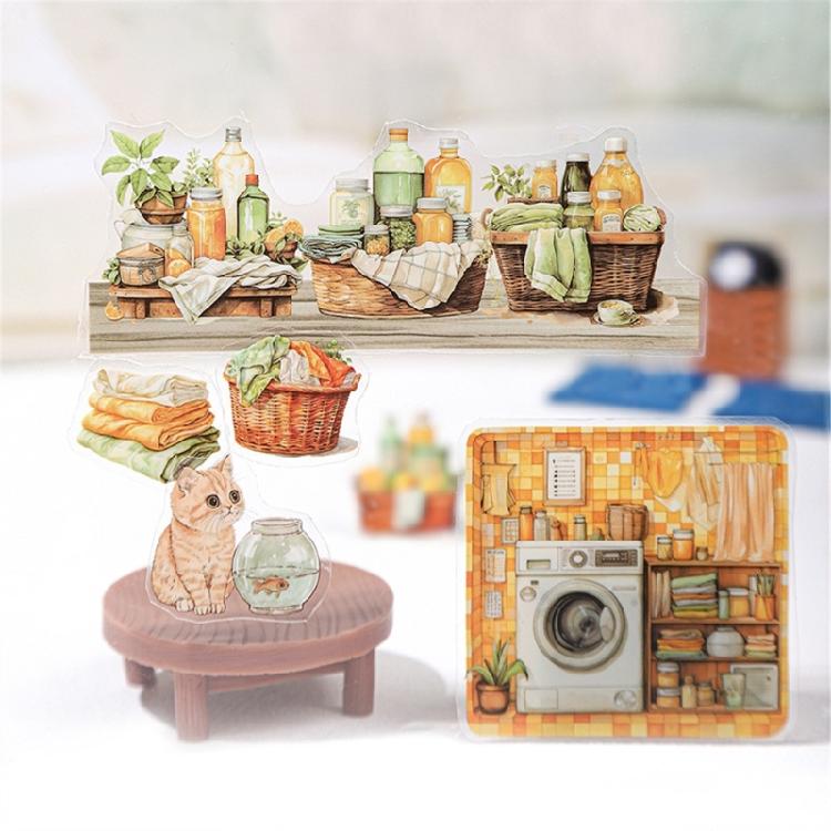 Scrapbooking Decorative Sticker Scene Sticker Water Resistant PET Sticker for Laptop Journal Phone Case Photo Album