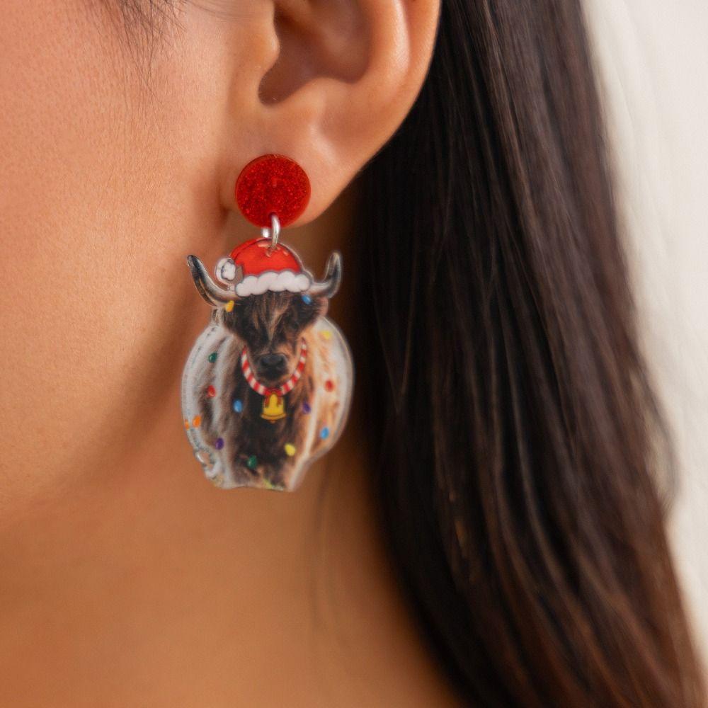 Animals Merry Christmas Earrings Jewelry Quicksand Dangle Earrings Fashion Elk Pendant  Party