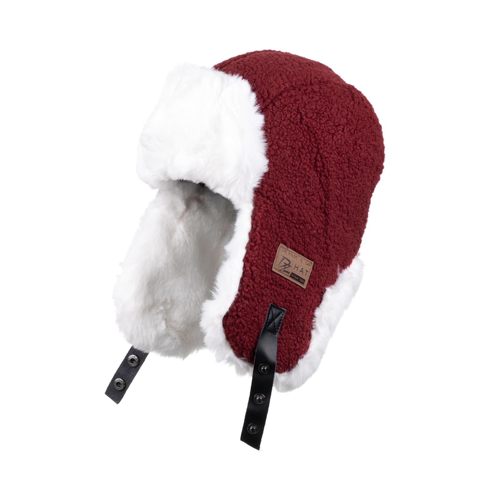 

Кепка мужская и женская осенне-зимняя шапка Lei Feng флисовая зимняя утепленная защитная шапка для ушей пилота ветрозащитная и холодная красный