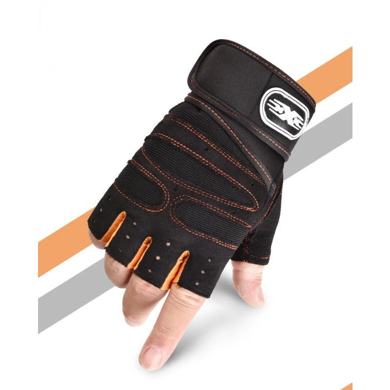 Guanti con manubri per uomo e donna, guanti da allenamento per palestra, bodybuilding, sollevamento pesi, protezioni per i polsi antiscivolo