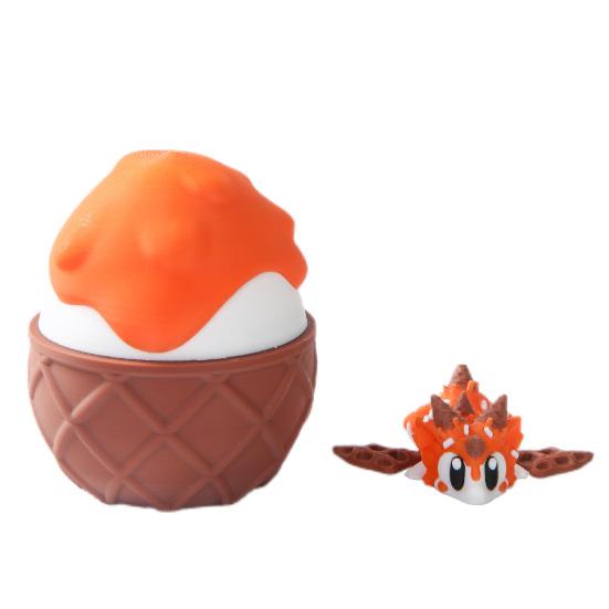 Flexible Sports Ball Dragon And Egg, Articulated Dragon Fidget Toy, 3D Printed Egg with Winged Dragon Inside, Stress Relief Desk Toy