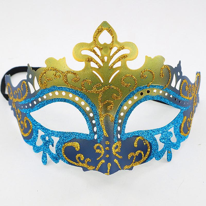 

Маска-корона из золотой пудры, расписанная краской, для костюмированного бала, вечеринки на Хэллоуин, маска для глаз на пол-лица, реквизит для выступлений, универсальная модель для мужчин и женщин