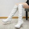 Spring and Autumn European and American New Over the Knee Boots Women's Long Leg Knight Boots Large Women's Boots