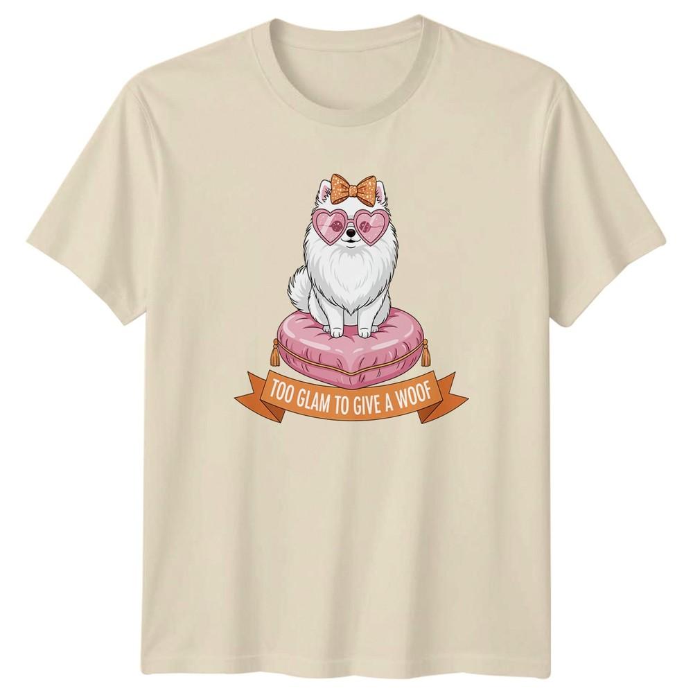 Too Glam To Give A Woof Fluffy Dog Dogs Animals Unisexs TShirt Unisexs Tee Graphic