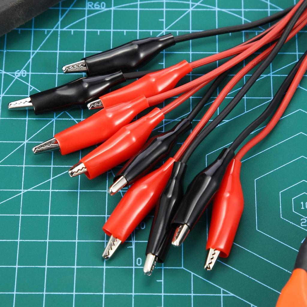Durable 5.5x2.1mm Alligator Clip to DC Power Adapter 2Pcs Crocodile Test Leads 25CM Cable Male Female for Laboratory Testing