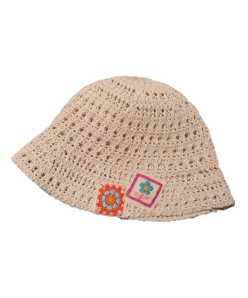 Elkebeullum Flower Net Ivory Bucket Hat