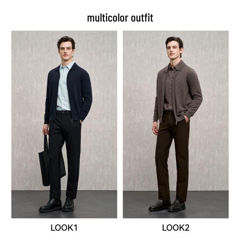 EMZ Men's Wool Blend Lapel Jacket