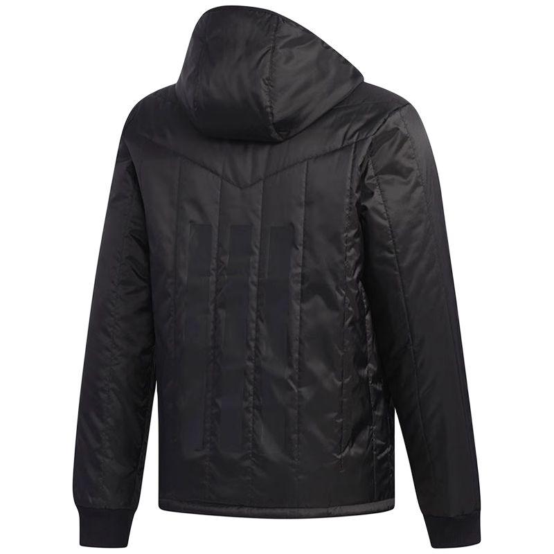 Adidas Logo Print Gerade Geschnittene Warme Baumwolljacke Herrenjacke Schwarz EI4415