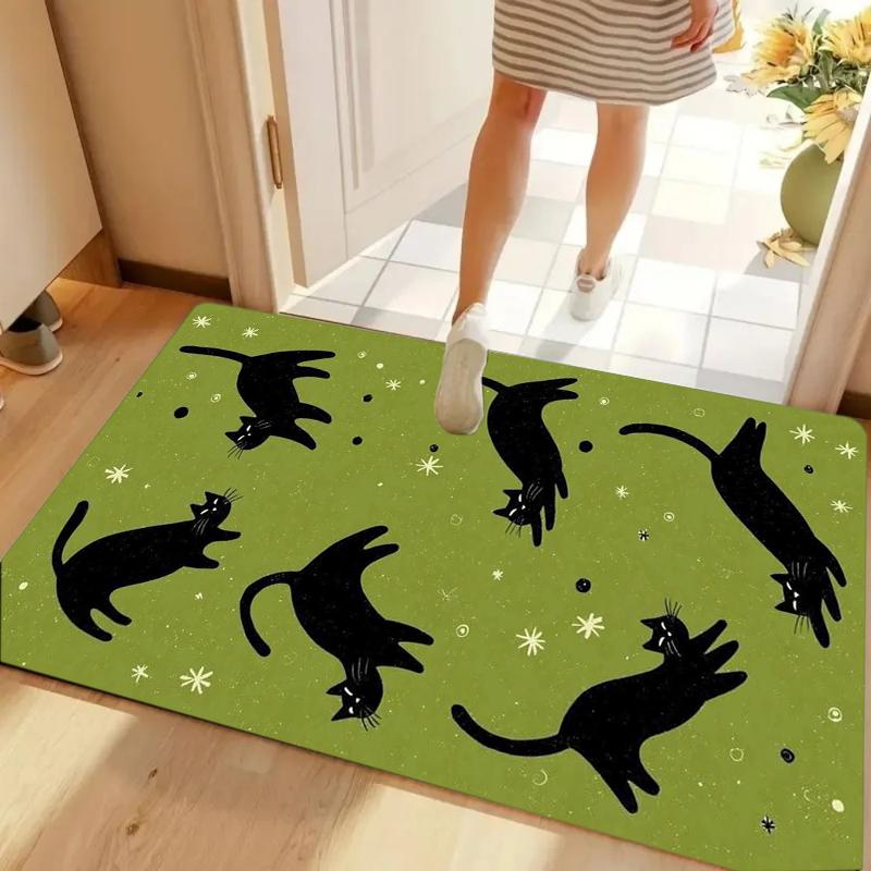 

Cute Cartoon Cat Design Doormat Absorbent Carpet Rug Home Decoration Bedroom Living Room Kitchen Bathroom Entryway Welcome Mat 40cm x 60cm