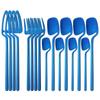 Western 16Pcs Knife Fork Spoon Dinnerware Set Matte 304 Stainless Steel Dinner Cutlery Set Party Kitchen Flatware Tableware