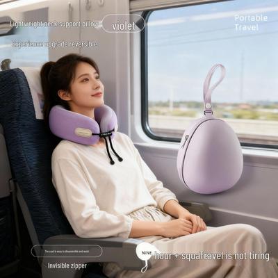 Portable U-Shaped Travel Neck Pillow for Long-Distance Car Rides - Collapsible Cervical Support Pillow