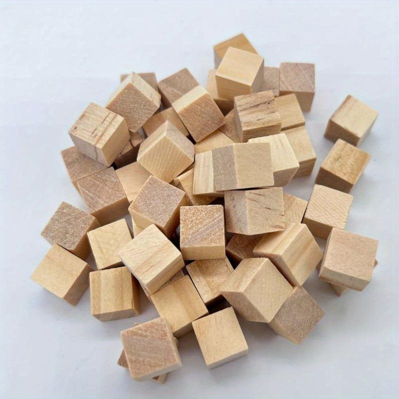 20-400pcs Natural Wooden Blocks Small Wood Cubes Smooth-sided Crafting Blocks Supplie for Craft and Puzzle Making DIY Home Decor