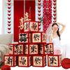 Double Happiness Wedding Stacked Boxes Decor for Bridal Chamber, Living Room & Bedroom.